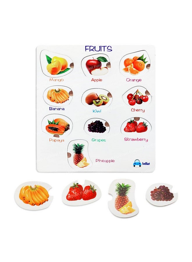 FunBlast Fruits Learning Puzzle Board for Kids - Colorful Learning Educational Board for Kids, Educational Learning Acrylic Board Tray, Size- 25 X 23 cm - Multicolor - Image 1