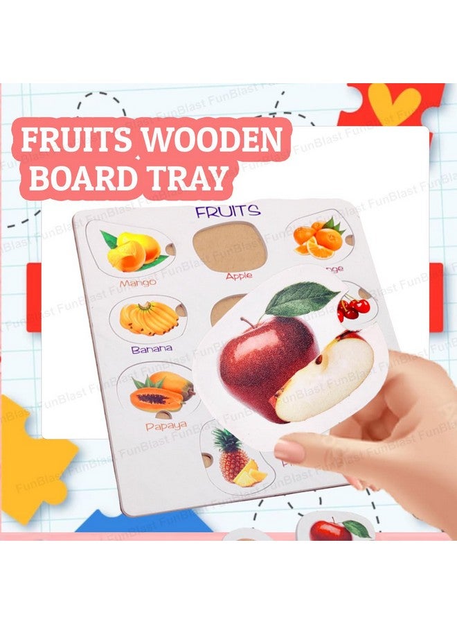 FunBlast Fruits Learning Puzzle Board for Kids - Colorful Learning Educational Board for Kids, Educational Learning Acrylic Board Tray, Size- 25 X 23 cm - Multicolor - Image 3