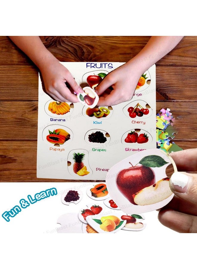 FunBlast Fruits Learning Puzzle Board for Kids - Colorful Learning Educational Board for Kids, Educational Learning Acrylic Board Tray, Size- 25 X 23 cm - Multicolor - Image 4
