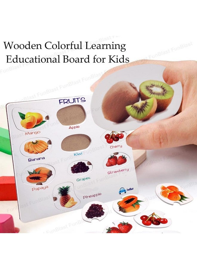 FunBlast Fruits Learning Puzzle Board for Kids - Colorful Learning Educational Board for Kids, Educational Learning Acrylic Board Tray, Size- 25 X 23 cm - Multicolor - Image 5
