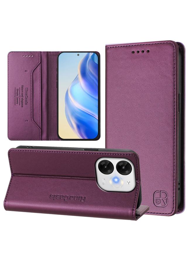 S-TOP Case For itel A80 4G RC01 Dual-Folded Magnetic Suction RFID Leather Phone Case - Image 1