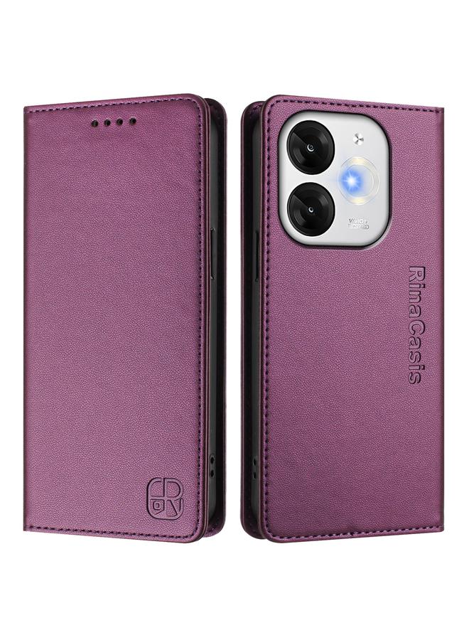 S-TOP Case For itel A80 4G RC01 Dual-Folded Magnetic Suction RFID Leather Phone Case - Image 2