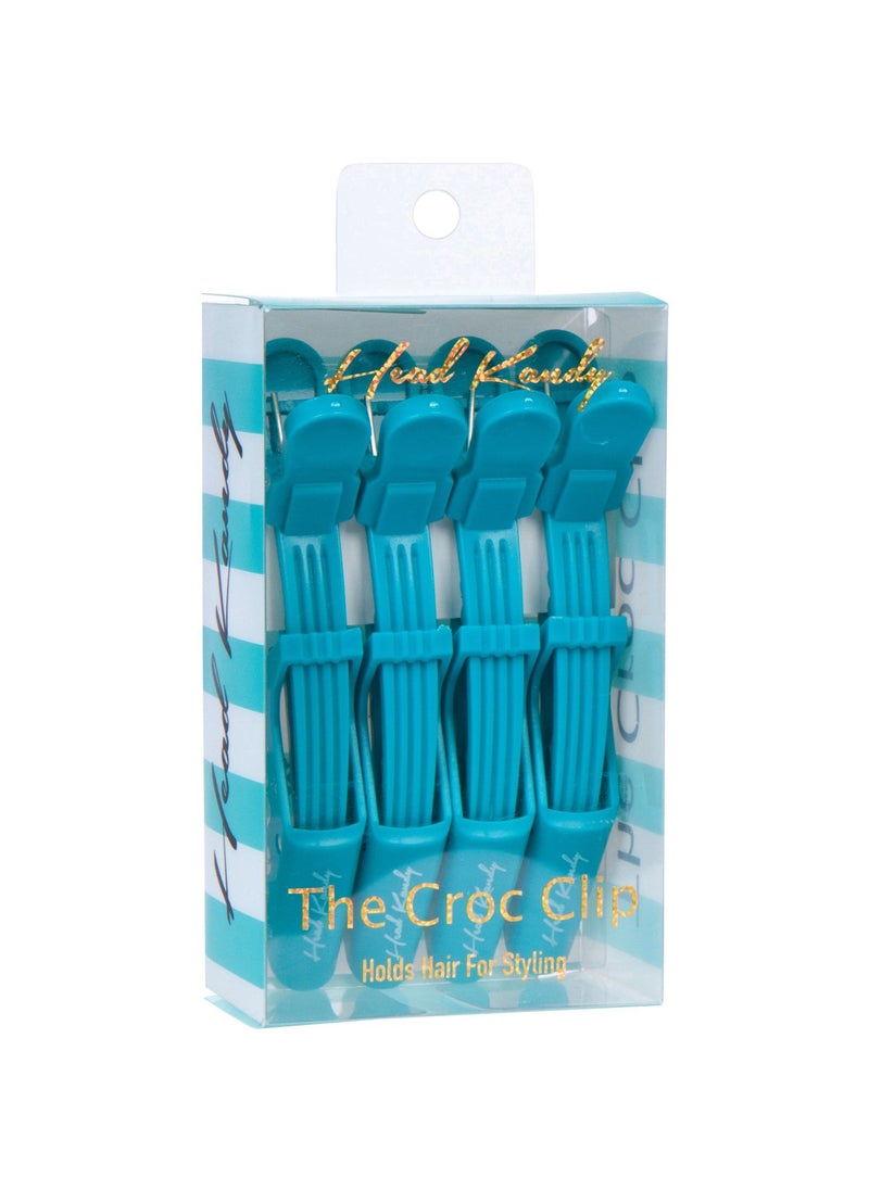 Head Kandy - Head Kandy Croc Clips Teal Professional Styling Hair Clips 4 pack Nonslip  Durable - Image 1