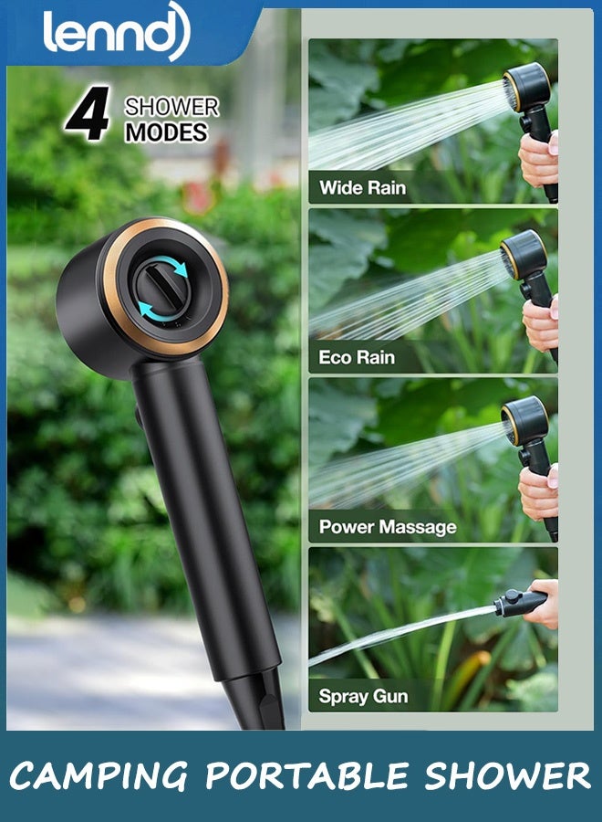 LENND Portable Camping Shower with 8000mAh Rechargeable Pump, LED Display & Multi Spray Modes – Outdoor Electric Shower for Hiking, Travel, Pet Bath & Beach Use - Image 5