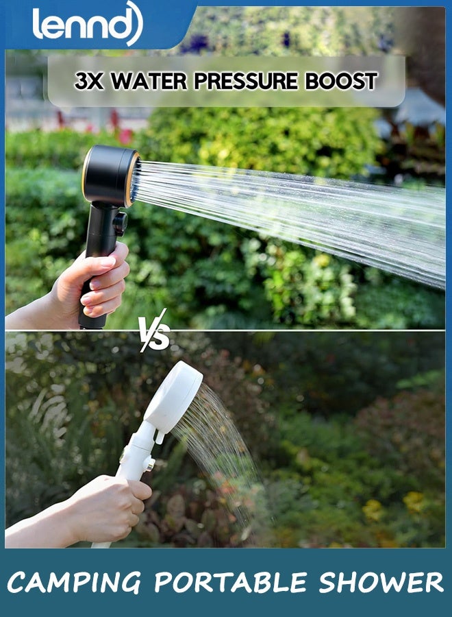 LENND Portable Camping Shower with 8000mAh Rechargeable Pump, LED Display & Multi Spray Modes – Outdoor Electric Shower for Hiking, Travel, Pet Bath & Beach Use - Image 2