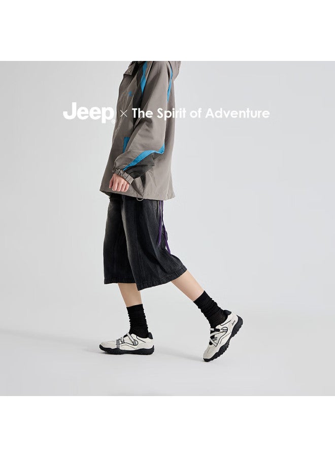 Jeep Niche Design Mary Jane Women's Outdoor Non-slip Hiking Shoes Thick Sole Low-cut Sneakers White Gray Size 40 - Image 3