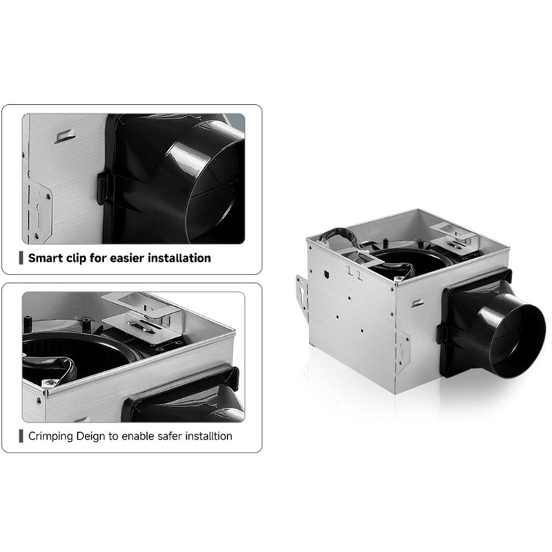 Tech Drive Bathroom Exhaust Fan 90 CFM, 1.2 Sone, 4-Inch Duct,No Attic Access Needed,Very Quiet Ventilation Fan, Easy to Install Ceiling Mounted, White, ETL Certified - Image 4