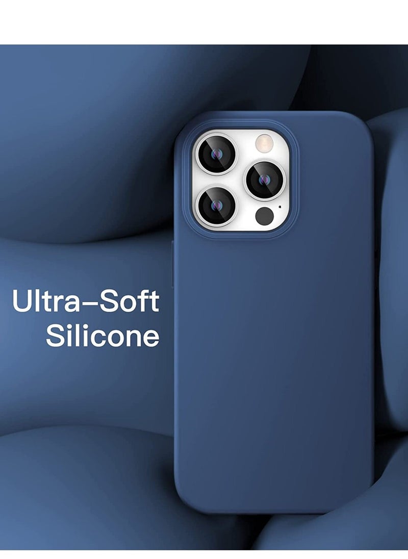 ELTRAZONE Silicone Case for iPhone 14 Pro Max 6.7-inch, Silky-Soft Touch Full-Body Protective Phone Case, Shockproof Cover with Microfiber Lining (Cobalt Blue) - Image 3