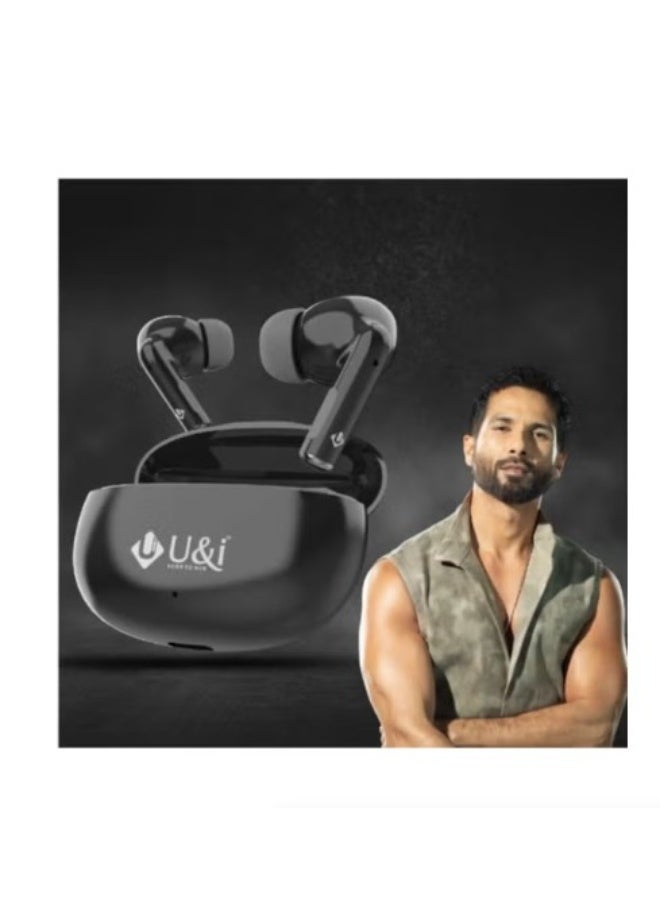 سماعات U&i Festive 02 اللاسلكية TWS، بلوتوث 5.4، تشغيل حتى 40 ساعة، تقليل الضوضاء، شحن Type-C، لون أسود - Image 3