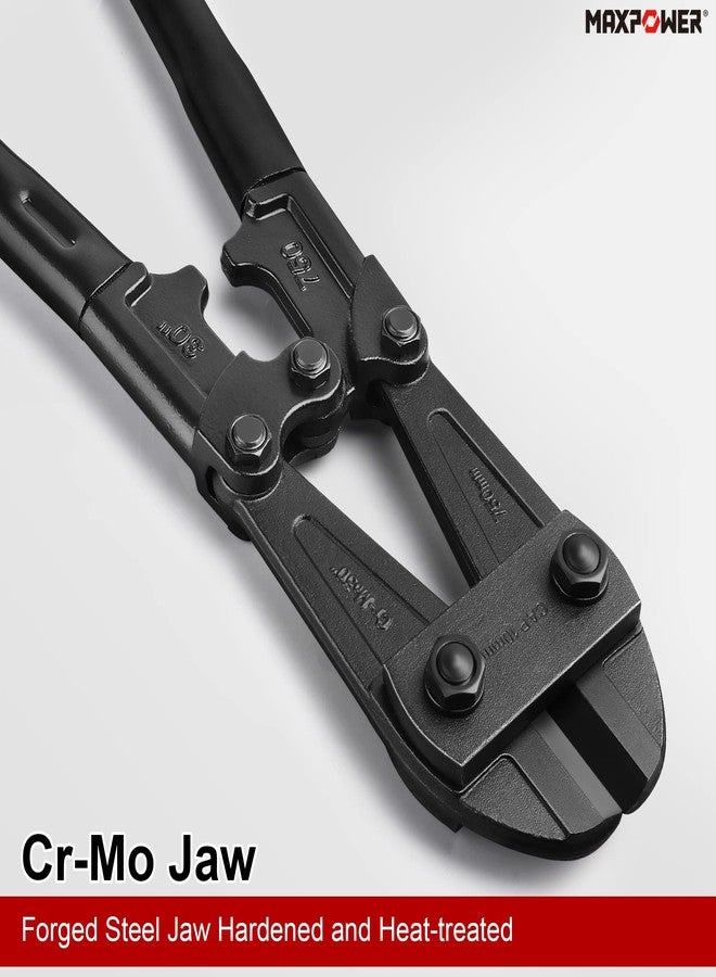 MAXPOWER Bolt Cutter 30 inch, Max Jaw Opening 13/16", Heavy Duty Metal Cutters with Ergonomic Rubber Long Handle - Image 4