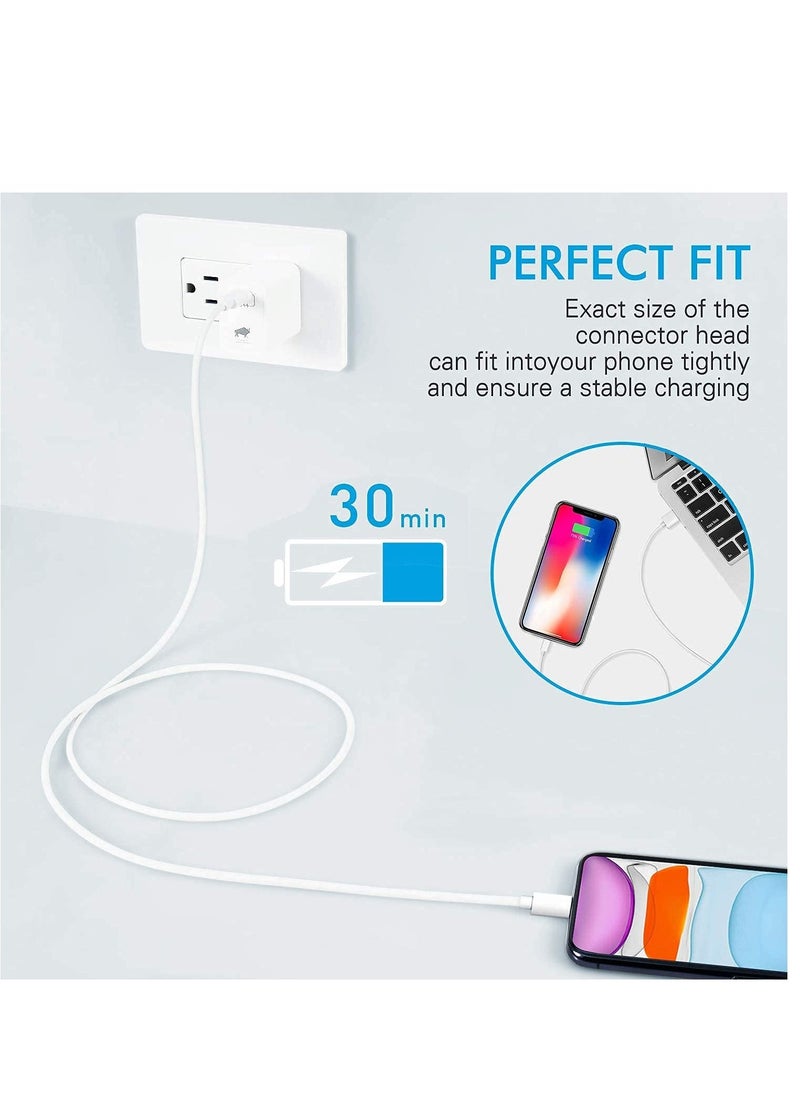 Raxoom Fast Phone Charging Cable & Data Sync USB Cable Compatible for iPhone 13, 12,11, X, 8, 7, 6, 5, iPad Air, Pro, Mini & iOS Devices - Image 3