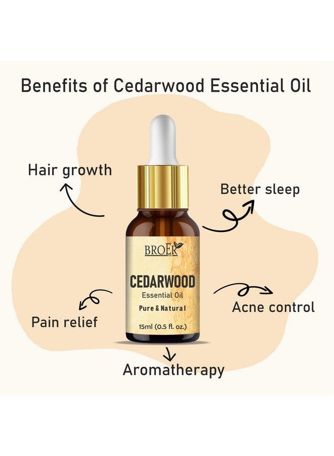 BROER Naturals Cedarwood Essential Oil | 100% Pure & Undiluted - Refreshing Essential Oil for Skin Care, Hair Care & Aromatherapy | Cruelty Free & Vegan - (pack of 2) 30ml - Image 3