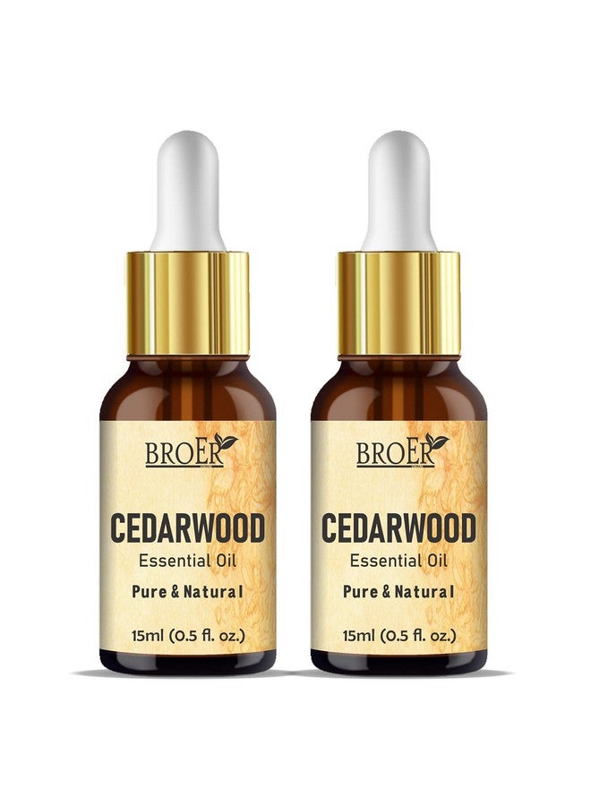 BROER Naturals Cedarwood Essential Oil | 100% Pure & Undiluted - Refreshing Essential Oil for Skin Care, Hair Care & Aromatherapy | Cruelty Free & Vegan - (pack of 2) 30ml - Image 1
