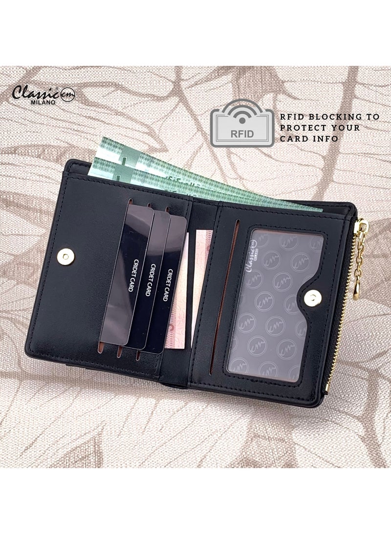 Classic Milano Classic Milano Premium Faux Leather Wallet for Women with Coin Zip | Ladies Wallet Stylish Card Holder Purse | Slim Women's Wallet for Daily Use, Travel, and Gifting  - Image 4