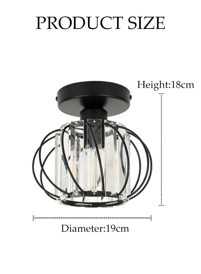DUNISO Vintage Ceiling Lamp, Crystal Corridor Lamp, Corridor Balcony Entrance Lamp, Modern Luxury Crystal Chandelier, Creative Restaurant Bedroom Lantern, Crystal Jewelry Bead Effect Chandelier Lampshade, Bar Cafe Lamp Suitable For Restaurant Bedroom Living Room  - Image 2