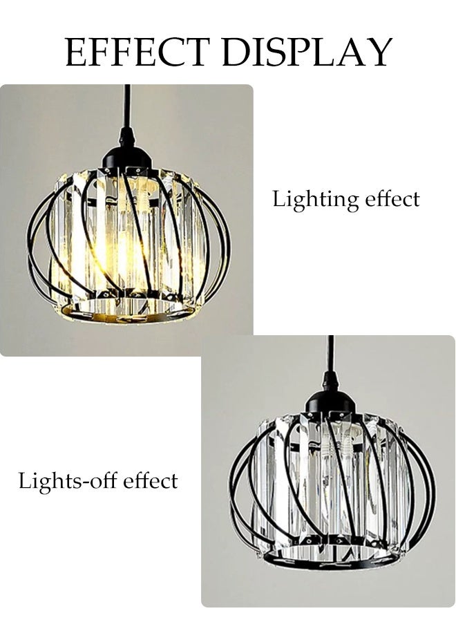 DUNISO Vintage Ceiling Lamp, Crystal Corridor Lamp, Corridor Balcony Entrance Lamp, Modern Luxury Crystal Chandelier, Creative Restaurant Bedroom Lantern, Crystal Jewelry Bead Effect Chandelier Lampshade, Bar Cafe Lamp Suitable For Restaurant Bedroom Living Room  - Image 3
