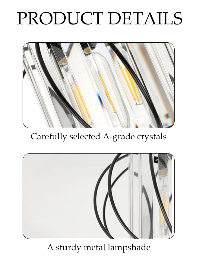 DUNISO Vintage Ceiling Lamp, Crystal Corridor Lamp, Corridor Balcony Entrance Lamp, Modern Luxury Crystal Chandelier, Creative Restaurant Bedroom Lantern, Crystal Jewelry Bead Effect Chandelier Lampshade, Bar Cafe Lamp Suitable For Restaurant Bedroom Living Room  - Image 4