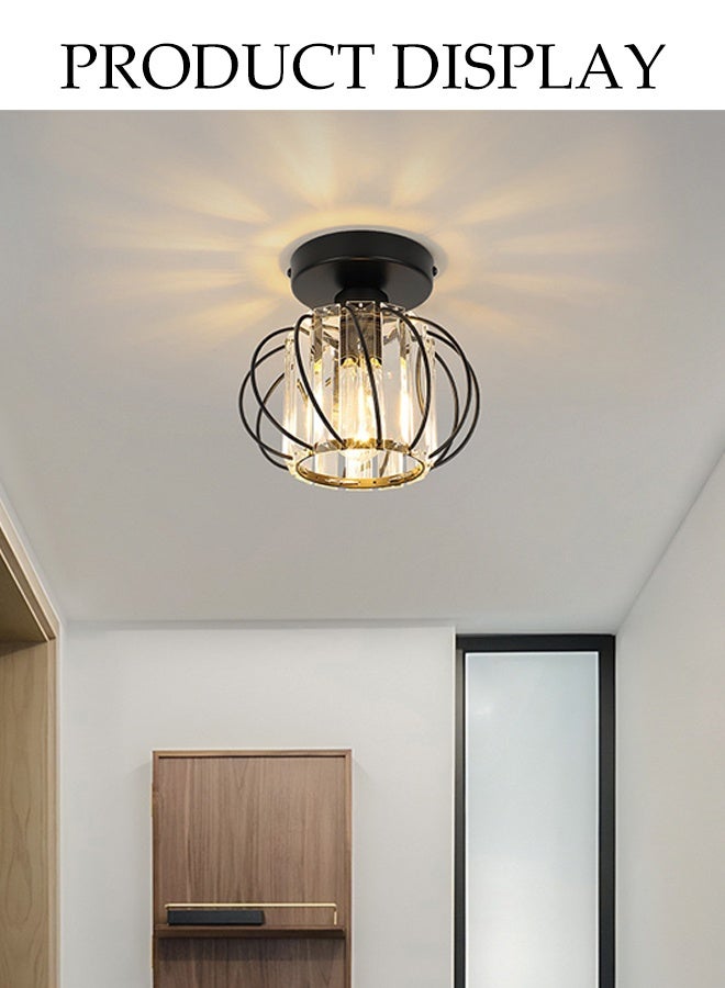 DUNISO Vintage Ceiling Lamp, Crystal Corridor Lamp, Corridor Balcony Entrance Lamp, Modern Luxury Crystal Chandelier, Creative Restaurant Bedroom Lantern, Crystal Jewelry Bead Effect Chandelier Lampshade, Bar Cafe Lamp Suitable For Restaurant Bedroom Living Room  - Image 5