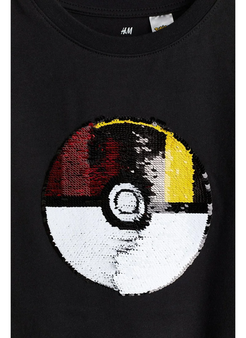 H&M Reversible sequin T-shirt