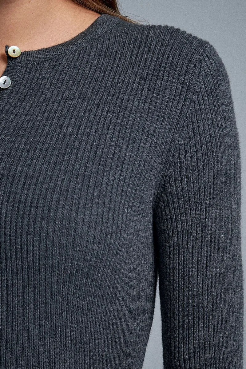 Dilvin Charcoal Grey DILVIN Women's Acrylic Wool Blend Sweater for Women | Best Price UAE