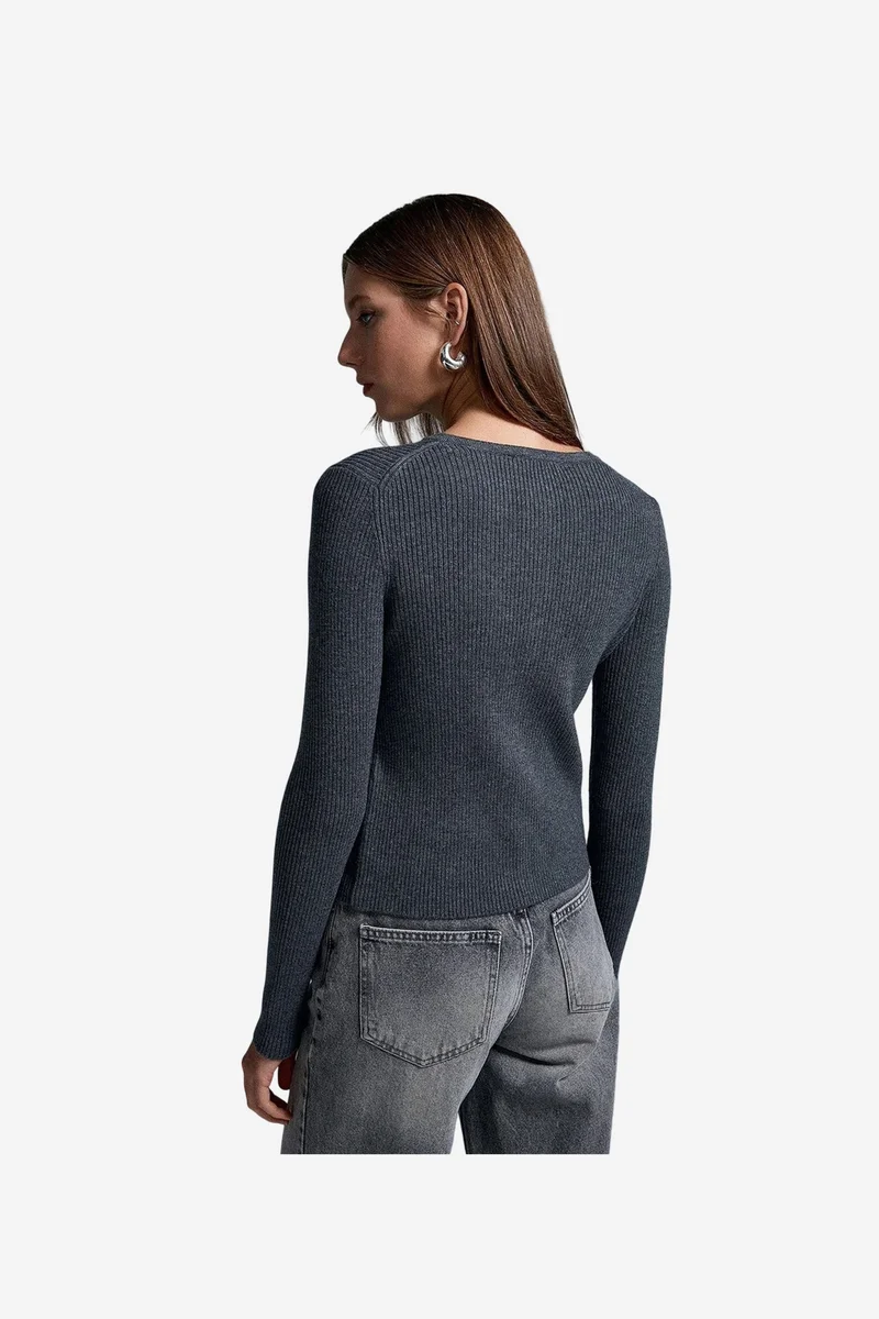 Dilvin Charcoal Grey DILVIN Women's Acrylic Wool Blend Sweater for Women | Best Price UAE