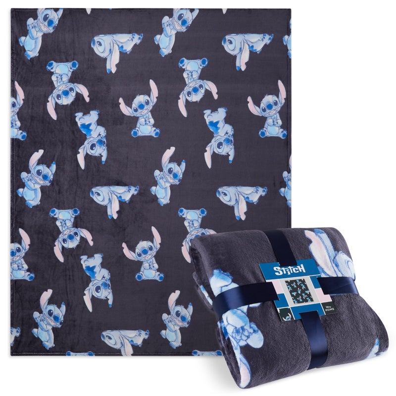 Disney Disney Stitch Fleece Blanket Super Soft Blanket Throw Bed Accessories 150 x 130 Sofa Throw Bed Blankets Baby Yoda Gifts (Blue Stitch) - Image 1