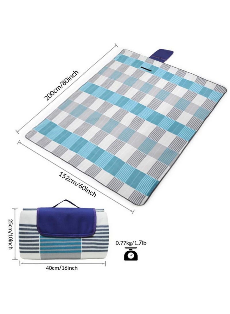Generic 1PCS Waterproof Picnic Blanket Outdoor Blanket with Waterproof Backing for Family Beach Park Concerts Camping Hiking and Travel Extra Large 200cm x 150cm  - Image 2