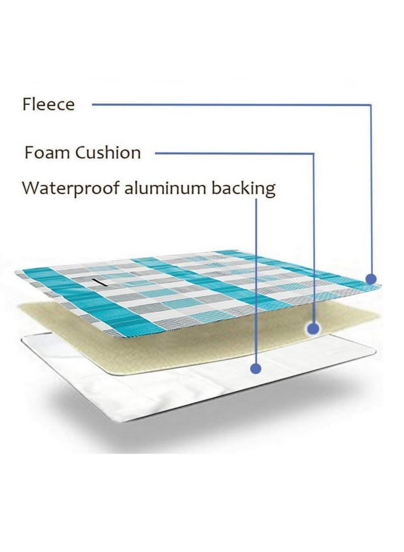 Generic 1PCS Waterproof Picnic Blanket Outdoor Blanket with Waterproof Backing for Family Beach Park Concerts Camping Hiking and Travel Extra Large 200cm x 150cm  - Image 3