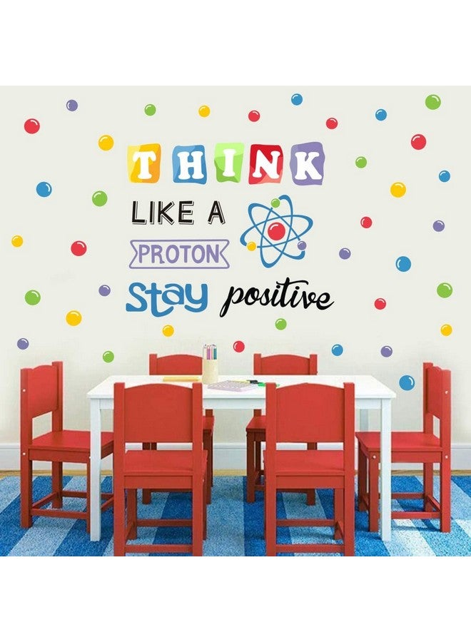 IARTTOP School Wall Decal, Stay Positive Colorful Polka Dots Wall Stickers, Inspirational Quote Sticker, Chemistry Proton Wall Art for Classroom Artwork Middle School Decor - Image 1