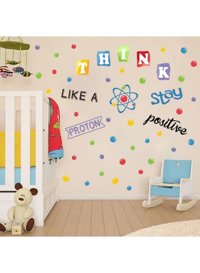 IARTTOP School Wall Decal, Stay Positive Colorful Polka Dots Wall Stickers, Inspirational Quote Sticker, Chemistry Proton Wall Art for Classroom Artwork Middle School Decor - Image 4