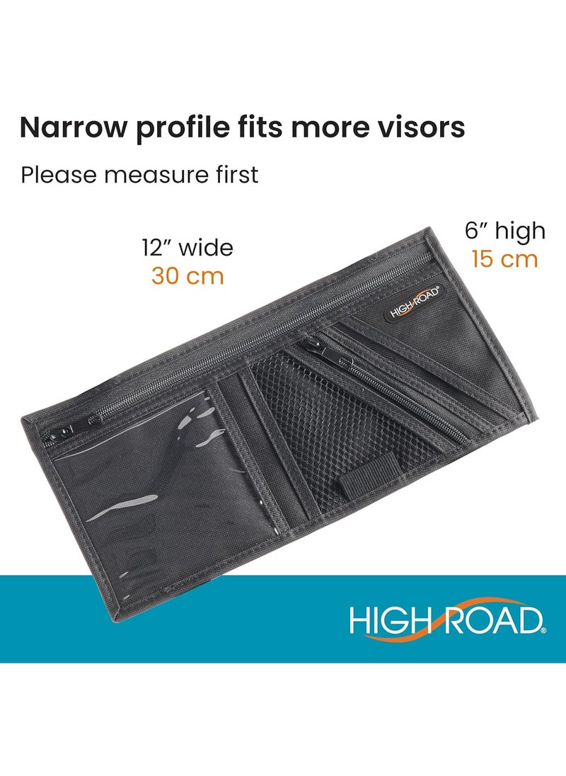 High Road High Road Car Visor Organizer with Secure Zip Pockets, Sunglasses Holder and Clear Registration and Insurance Pocket - Heavy Duty Straps Fit Most Car, SUV and Truck Visors  - Image 4