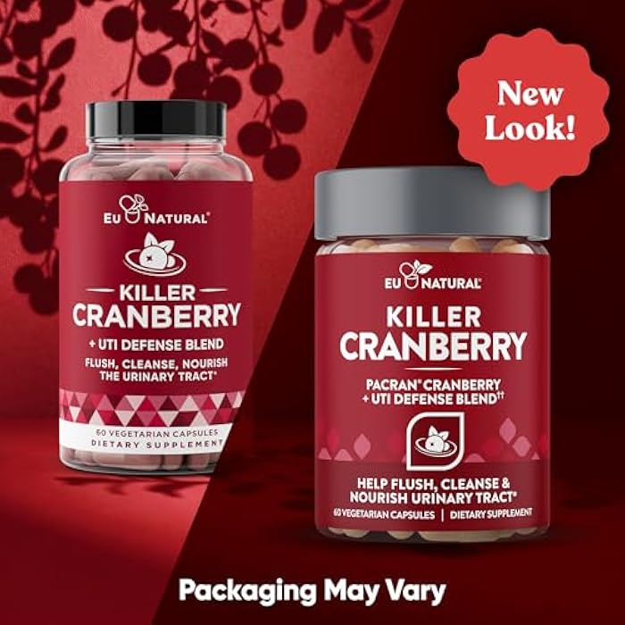 Eu Natural 10-In-1 Killer Cranberry Pills for Women - UTI Defense Blend with Pacran Cranberry - 10 Ingredient Urinary Tract Supplement - Turmeric, Milk Thistle, Dandelion, Ginger & More - 60 Fast-Acting Capsules - Image 2