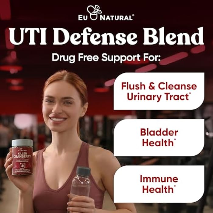 Eu Natural 10-In-1 Killer Cranberry Pills for Women - UTI Defense Blend with Pacran Cranberry - 10 Ingredient Urinary Tract Supplement - Turmeric, Milk Thistle, Dandelion, Ginger & More - 60 Fast-Acting Capsules - Image 3