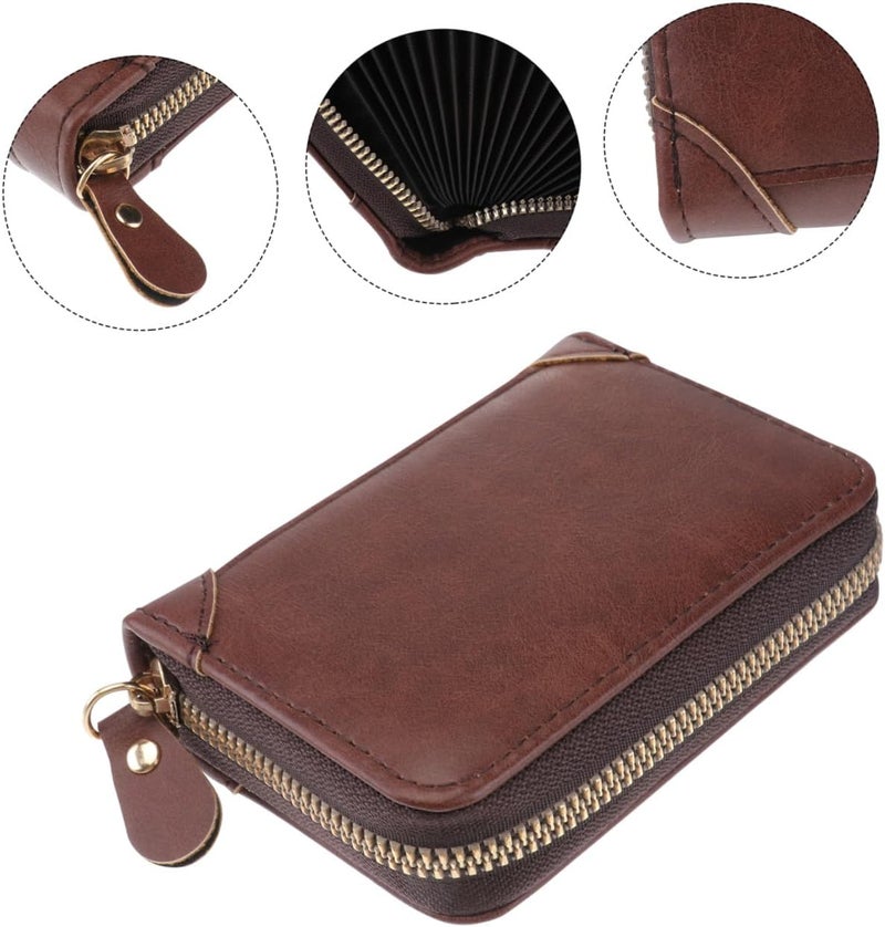 BESTonZON Genuine Leather Wallet Rfid Blocking Large Capacity Card Holder with Coin Pocket Bifold Billfold for Men and Women Coffee Color Compact Organizer for Travel and Daily Use - Image 5