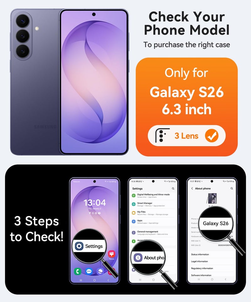 كانشن CANSHN Magnetic for Samsung Galaxy S26 Case(6.3 Inch), Upgraded [Full Camera Protection] [Compatible with Magsafe] [Translucent Matte] Shockproof Protective Phone Cover, Deep Purple - Image 2