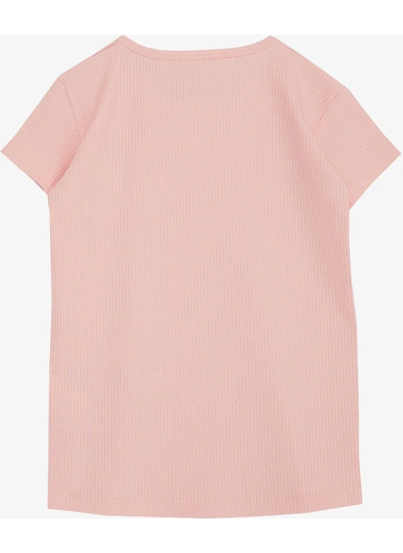 بريز Girl's T-Shirt Laced Corduroy 4-8 Years, Salmon