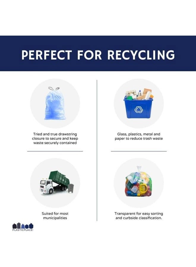 Plasticplace Custom Fit Trash Bags Simplehuman (x) Code H Compatible, Tinted Blue Drawstring Garbage, Liners 8-9 Gallon, 30-35 Liter, 18.5" x 28", 100 Count - Image 3