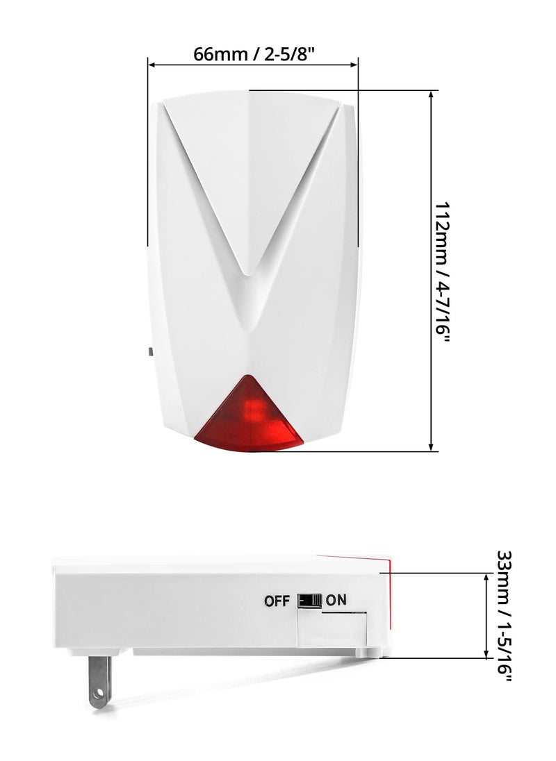 QWORK Power Failure Alarm, 118 db Loud Siren with LED Light, 110V to 220V, Off/On Alert