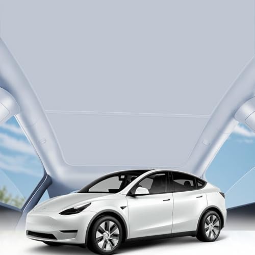 ZeroPone Sunshade Roof for Tesla Model Y, Tesla Accessories Heat Insulation Foldable Glass Sunroof Cover for Model Y 2024 2023 2022 2021 - Image 1