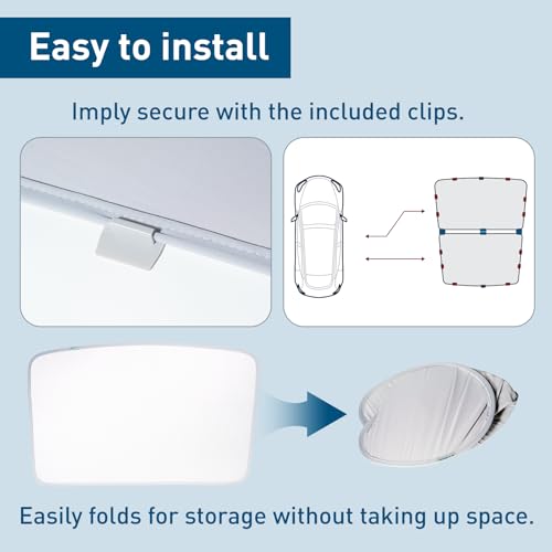 ZeroPone Sunshade Roof for Tesla Model Y, Tesla Accessories Heat Insulation Foldable Glass Sunroof Cover for Model Y 2024 2023 2022 2021 - Image 5