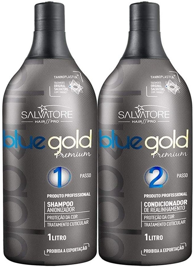 Salvatore 1L Anti-Waste Shampoo, Conditioner Reconstructor - Premium Blue Gold Formulation - Image 1