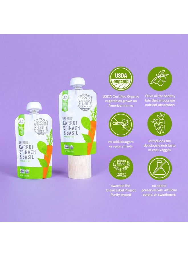 Serenity Kids 6+ Months Certified Organic Baby Food Pouches Veggie Puree - No Sugary Fruits/Added Sugar - 3.5 Oz BPA & Allergen Free Pouch - Garden Veggie Variety Pack - 6 Count Veggie Puree Pouches - Image 4