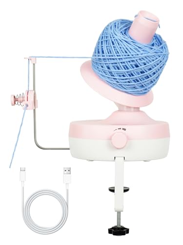 Yocrefun Electric Yarn Winder Automatic Yarn Ball Winder for Crocheting Knitting Stepless Speed Easy to Use Efficient Large Capacity Yarn Cake Maker Ideal Gift for Yarn Lovers Pink - Image 1