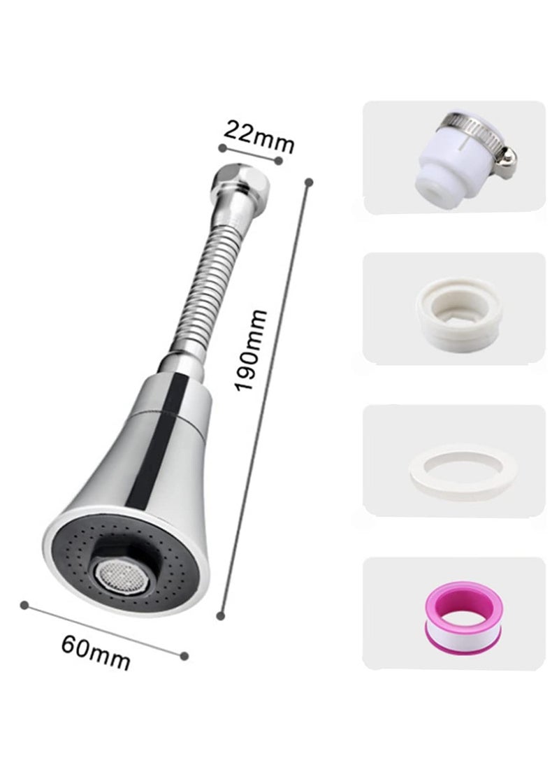 ECVV 360-degree Rotating Faucet Aerator, 3 Modes Extended Kitchen Faucet Sprayer, Aerator, Splash Filter, Movable Water Saving Tap Faucet Extender Kitchen/Bathroom - Image 2