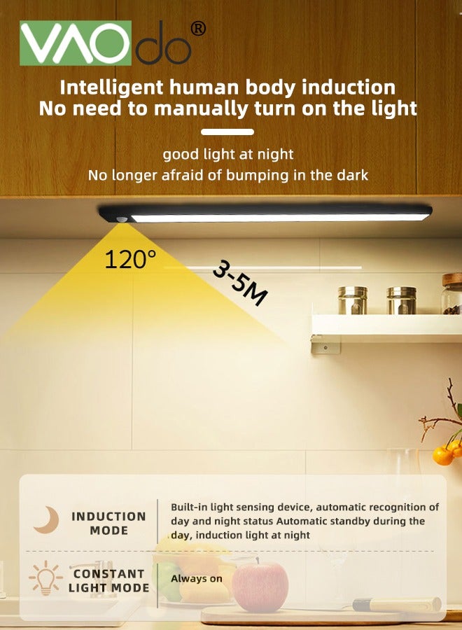 فاو دو إضاءة خزانة مزودة بمستشعر حركة LED، إضاءة خزانة مغناطيسية فائقة النحافة، إضاءة لاسلكية تعمل بالبطارية، إضاءة مطبخ قابلة لإعادة الشحن - Image 5