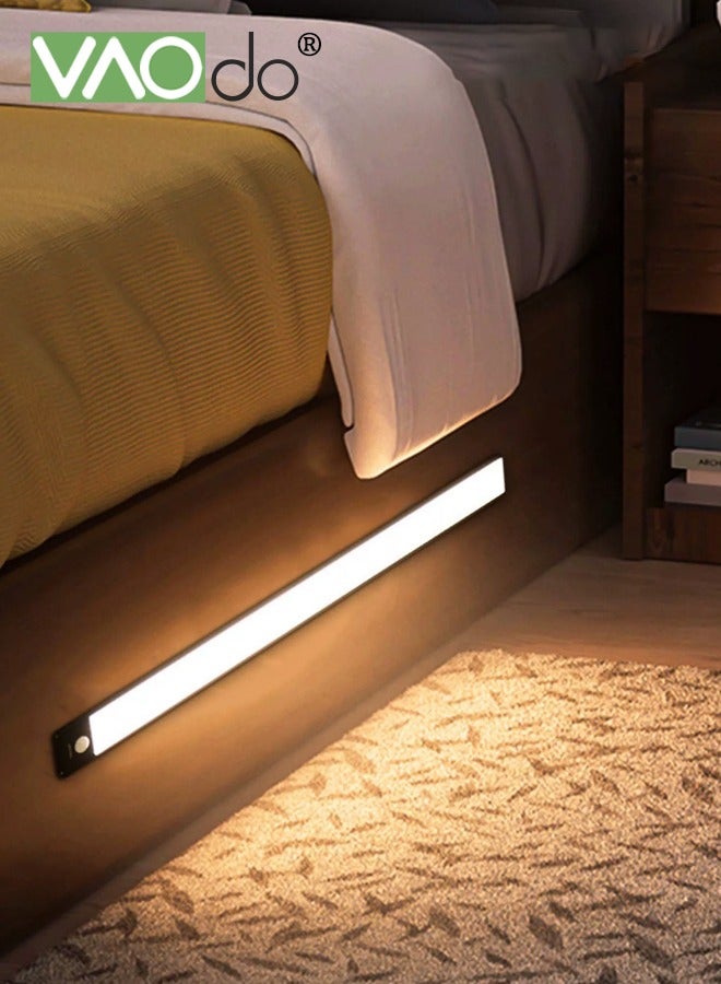 فاو دو إضاءة خزانة مزودة بمستشعر حركة LED، إضاءة خزانة مغناطيسية فائقة النحافة، إضاءة لاسلكية تعمل بالبطارية، إضاءة مطبخ قابلة لإعادة الشحن - Image 1