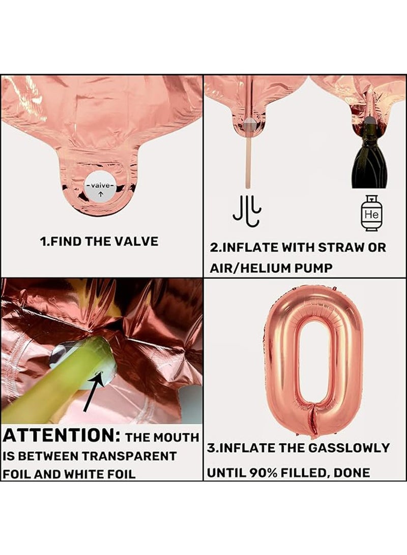 Rose Gold Birthday Party Decoration,Happy Birthday Banner, Rose Gold Fringe Curtain, Foil Tablecloth, Heart Star Foil Confetti Balloons,Table Confetti for Women Girl Birthday Party - Image 4