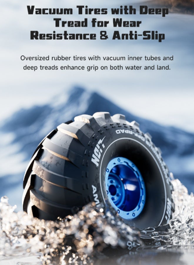 High-Speed Amphibious All-Terrain RC Monster Truck Toy, 15Km/h, Blue - Image 5
