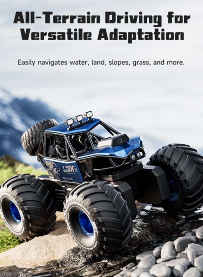 High-Speed Amphibious All-Terrain RC Monster Truck Toy, 15Km/h, Blue - Image 3