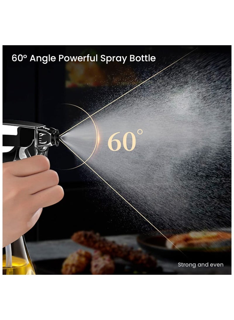 SYOSI Olive Oil Sprayer for Cooking, 240ML Olive Oil Dispensing Oil Sprayers, Olive Oil Sprayer Mister, Oil Spray Glass Bottle for Cooking, Kitchen, Salad, Barbecue (Black) - Image 2